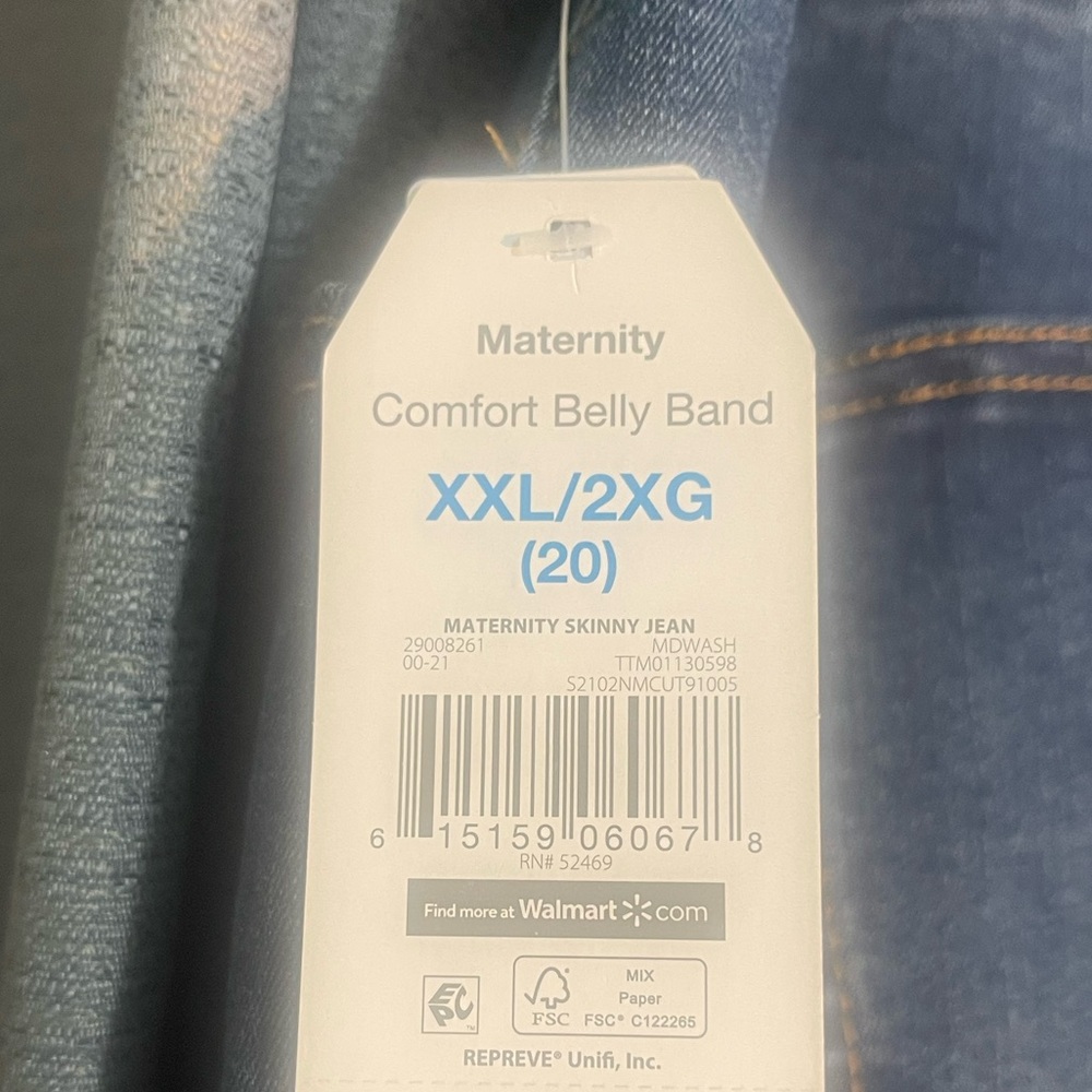 NWT Time & True 5 pocket skinny maternity jeans. Size 20 (XXL) - Picture 6 of 7